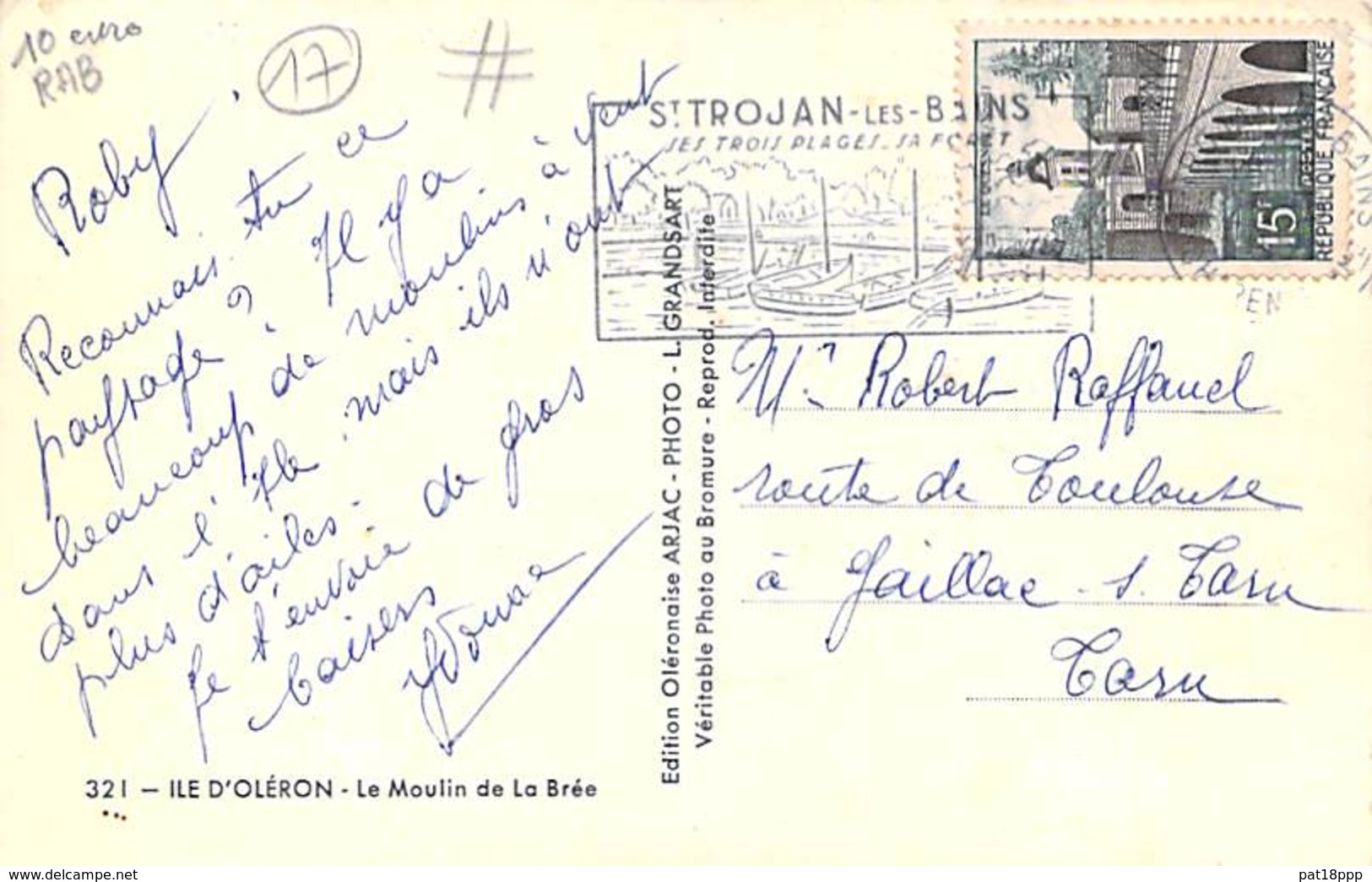 ** Lot de 10 cartes ** 17 - ILE D'OLERON : Cartes diversifiées - CPSM dentelée noir blanc format CPA - Charente Maritime