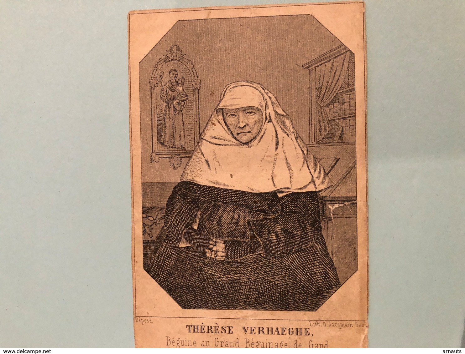 Begijn Begijntje Verhaegen Theresia *1774 Desselgem Waregem +Gent 1853 Groot Begijnhof Steendruk Post Mortem - Décès