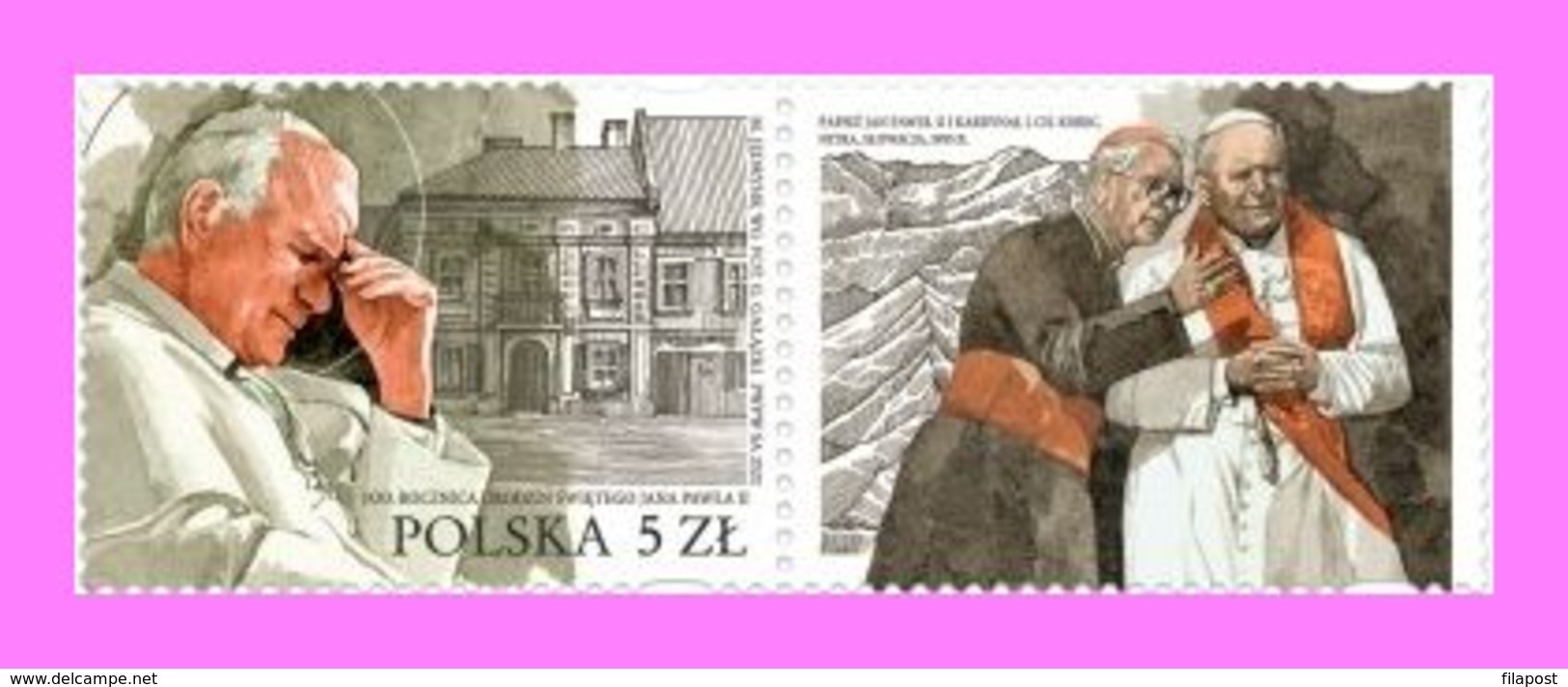 2020 Poland  100th Anniversary Of The Birth Of Saint John Paul II Joint Issue With Slovak Post Office With Tabs MNH  ** - Neufs