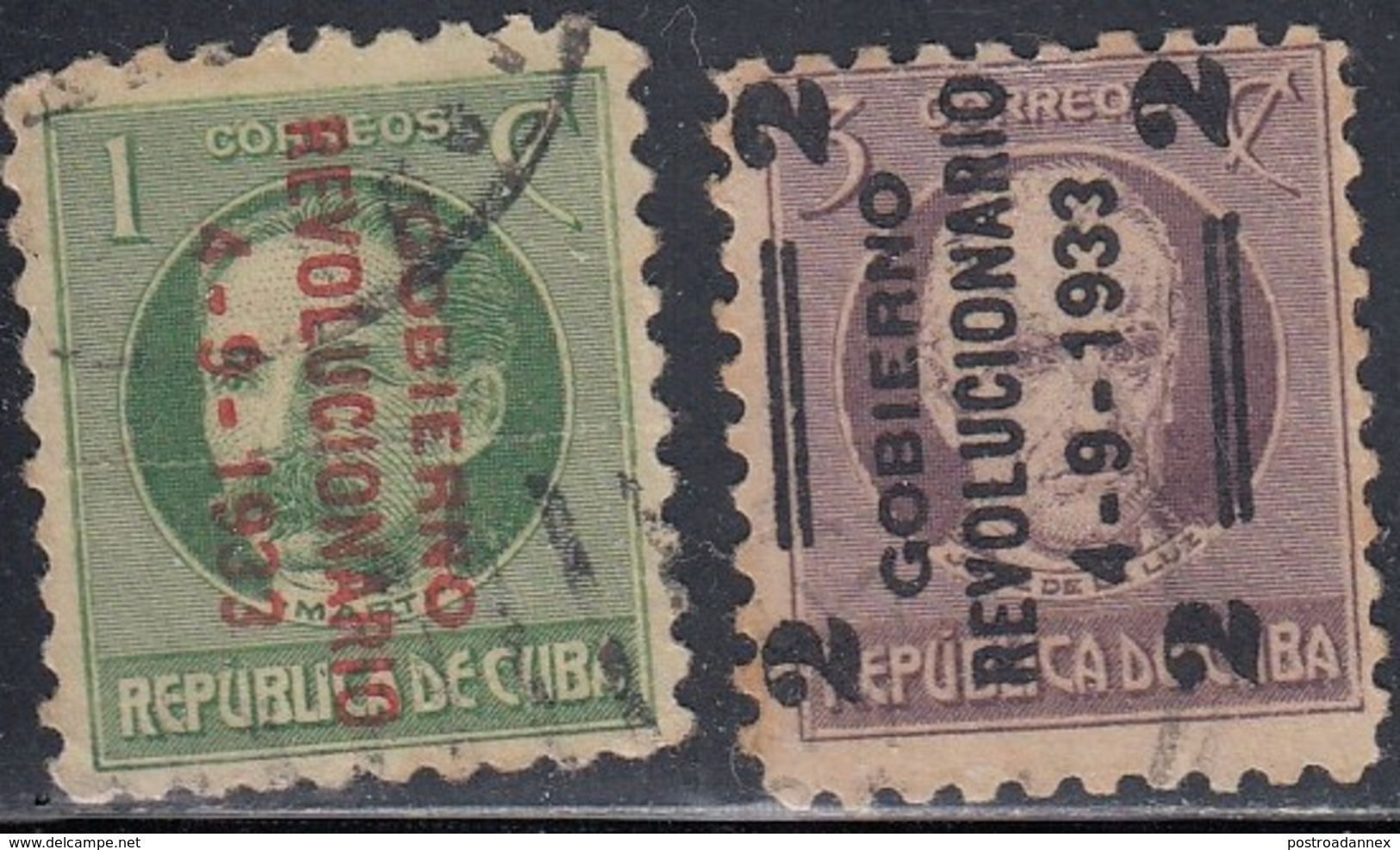 Cuba, Scott #317-318, Used, Marti Overprinted, Caballero Surcharged, Issued 1933 - Used Stamps