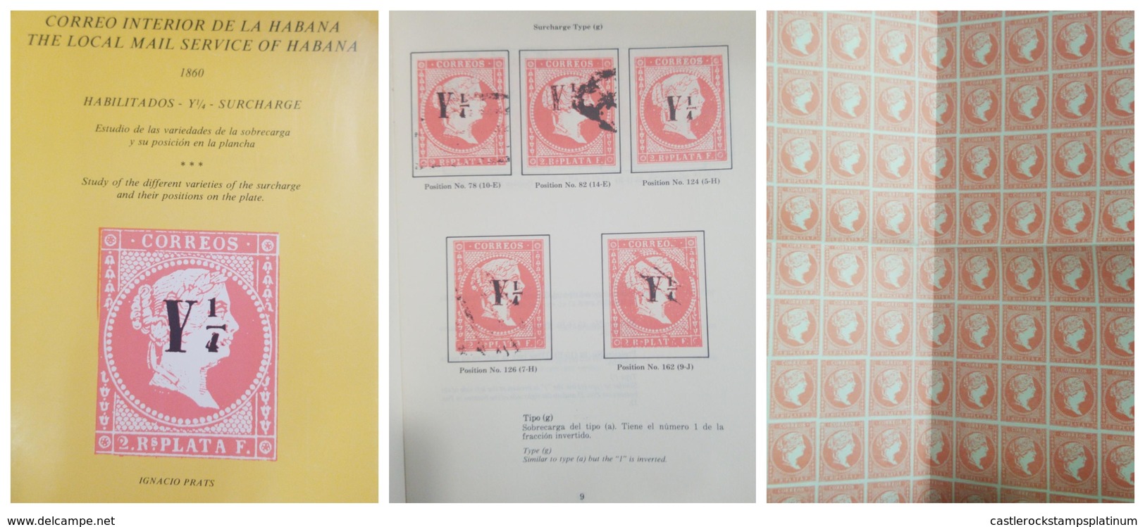 O) CUBA, CARIBBEAN, BOOK - THE LOCAL MAIL SERVICE OF HABANA . DIFFERENT VARIETIES OF THE SURCHARGE, IGANCIO PRATS, XF - Other & Unclassified