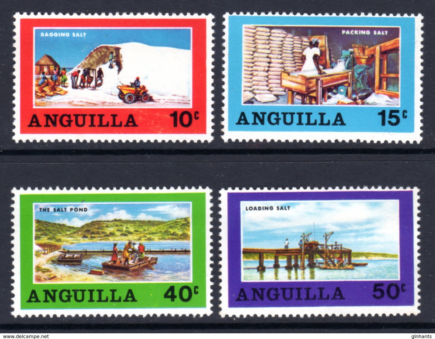 ANGUILLA - 1969 SALT INDUSTRY SET (4V) GOOD MOUNTED MINT MM * SG 49-52 - Anguilla (1968-...)