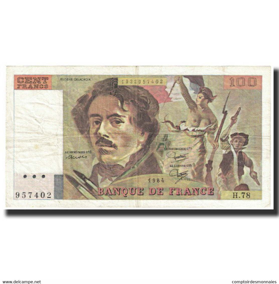 France, 100 Francs, Delacroix, 1984, 1984, TTB, Fayette:69.8a, KM:154b - 100 F 1978-1995 ''Delacroix''