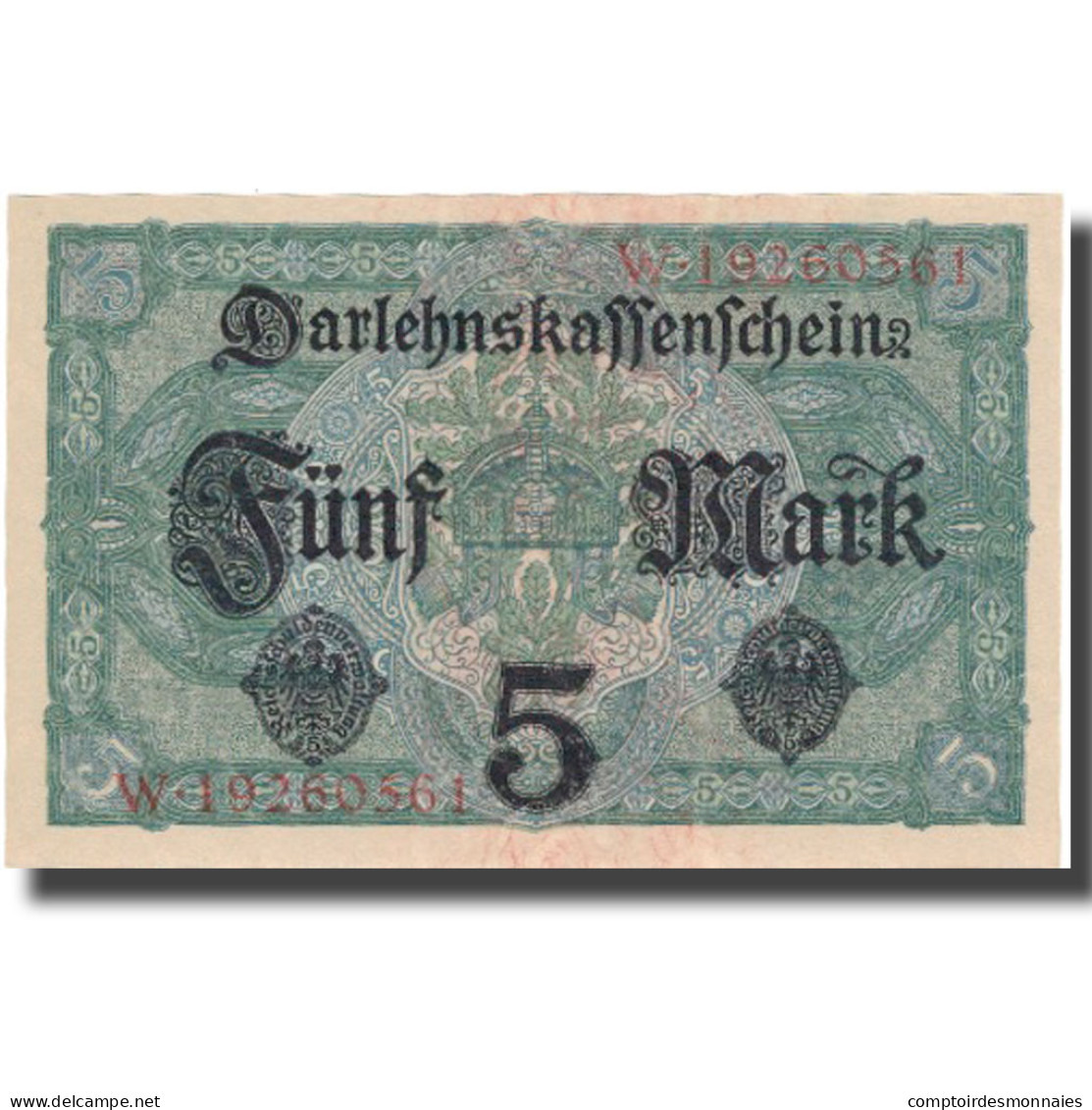 Billet, Allemagne, 5 Mark, 1917, 1917-08-01, KM:56b, SPL - 5 Mark