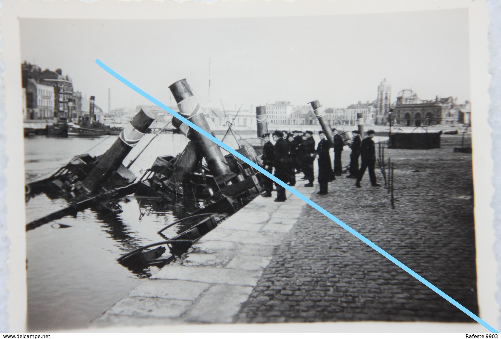 Photox4 DUNKERQUE Malo les Bains 1940 Marine française Contre torpilleur L'Adroit Epaves Bassins