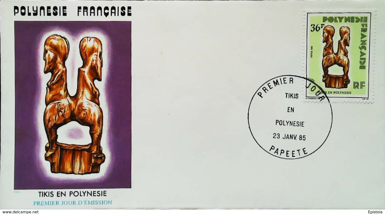 OCEANIE - FDC - 1985 (Oblitération PAPEETE Tahiti) Tikis En Polynésie Française    - Enveloppe Premier Jour - Tahiti