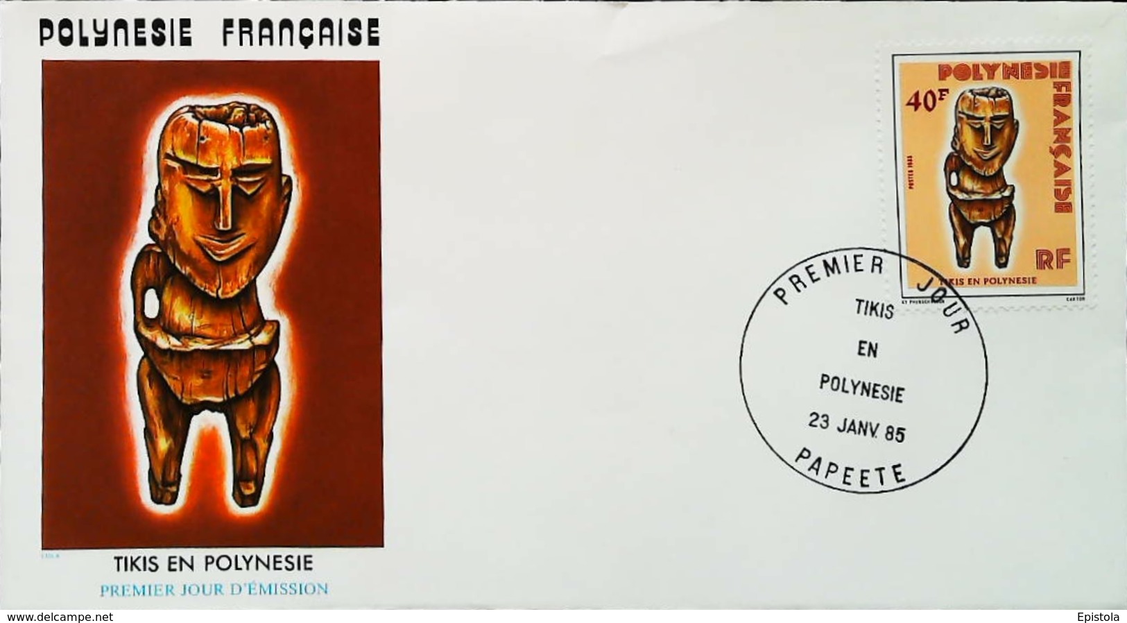 OCEANIE - FDC - 1985 (Oblitération PAPEETE Tahiti) Tikis En Polynésie Française    - Enveloppe Premier Jour - Tahití