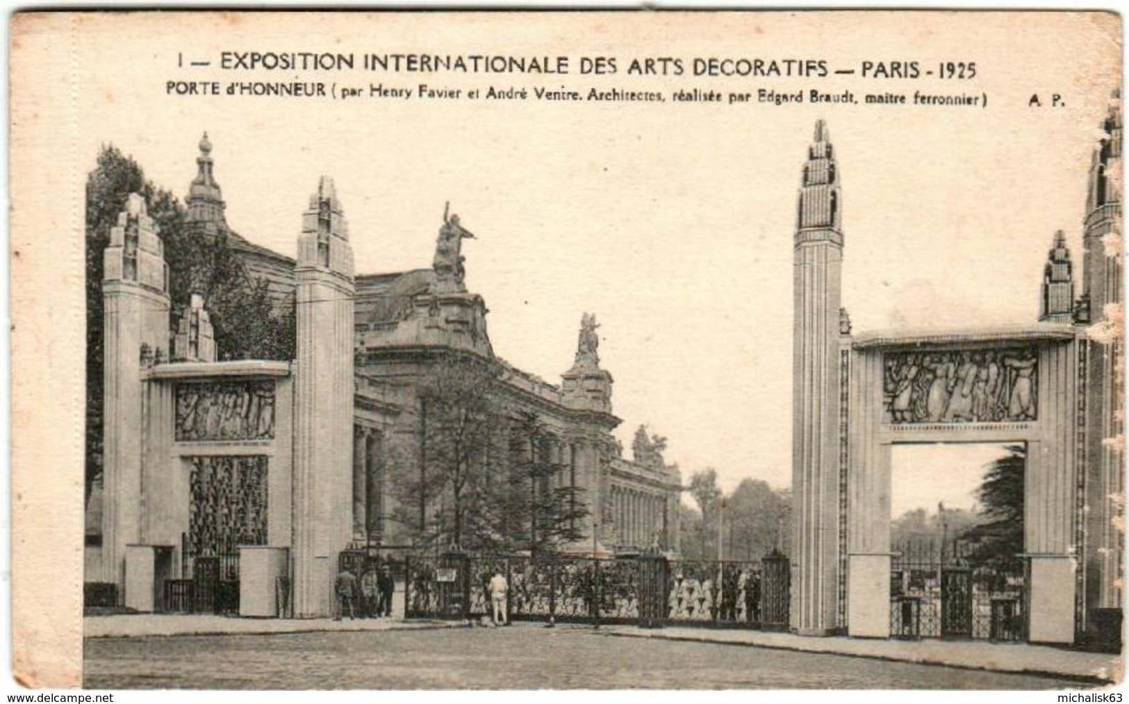 51ek 937 CPA - PARIS - EXPOSITION INTERNATIONALE DES ARTS DECORATIFS 1925 - PORTE D'HONNEUR - Ausstellungen