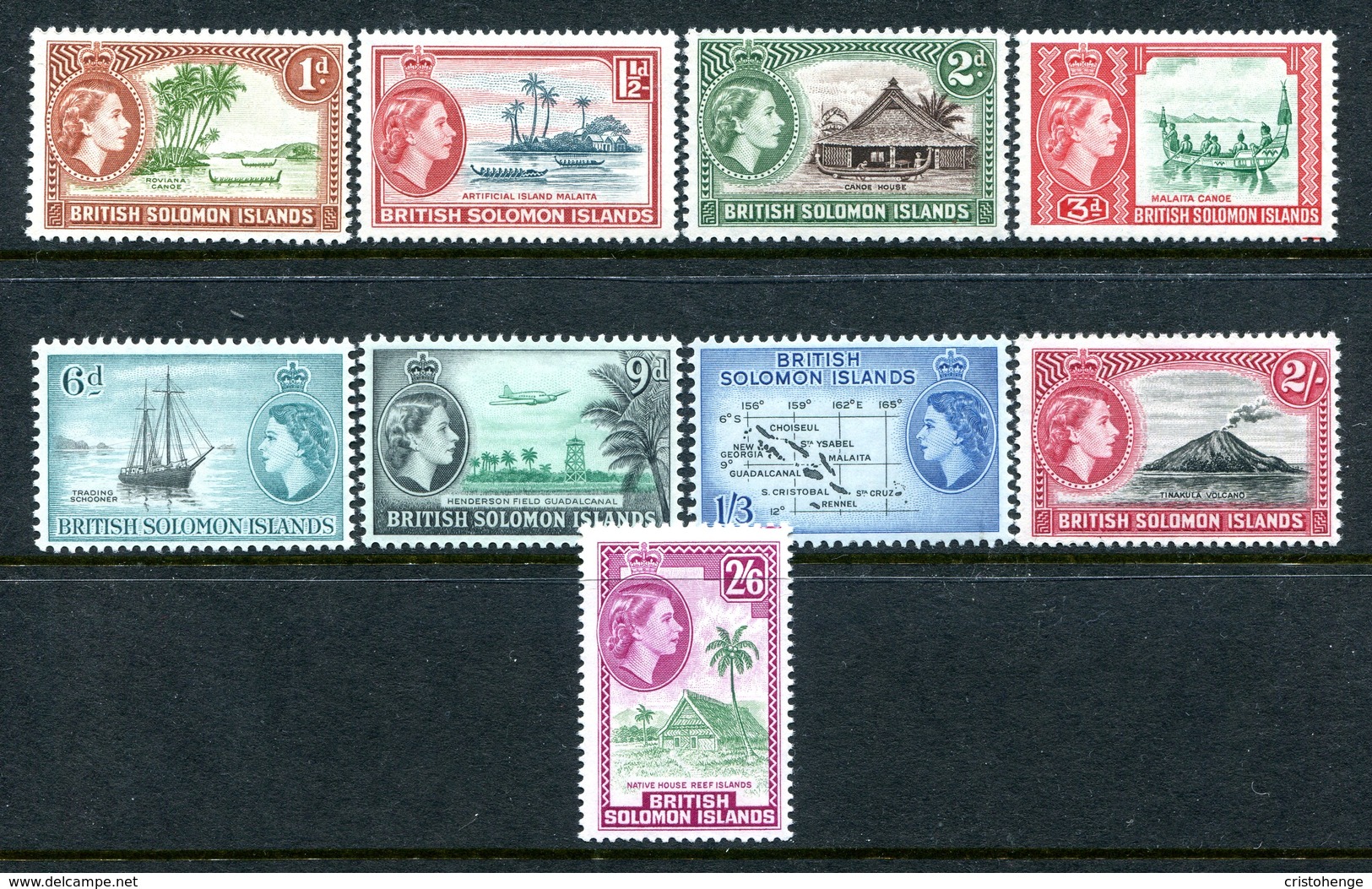 British Solomon Islands 1963-64 QEII Pictorials - New Wmk. - Set MNH (SG 103-111) - British Solomon Islands (...-1978)