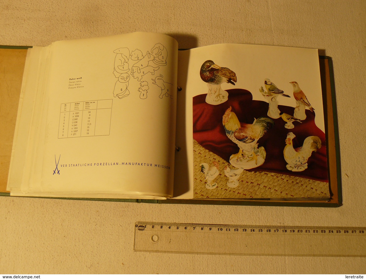 Catalogue de la manufacture de porcelaine de Meissen. 48 planches. vers les années 1950/60.