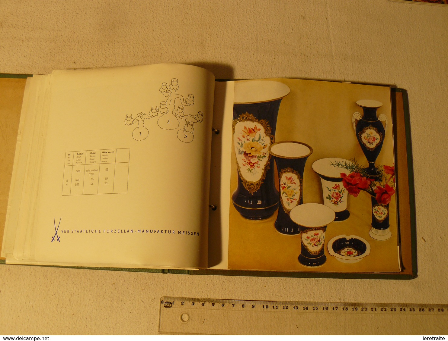 Catalogue de la manufacture de porcelaine de Meissen. 48 planches. vers les années 1950/60.
