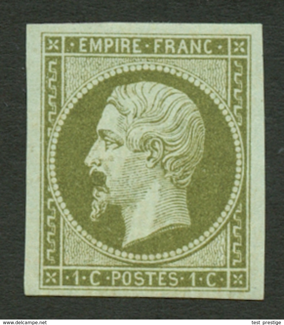 1c EMPIRE (n°11) Neuf * (presque **) Avec Variété Spectaculaire "A La MOUSTACHE". Signé CALVES + Certificat LA POSTALE ( - Autres & Non Classés