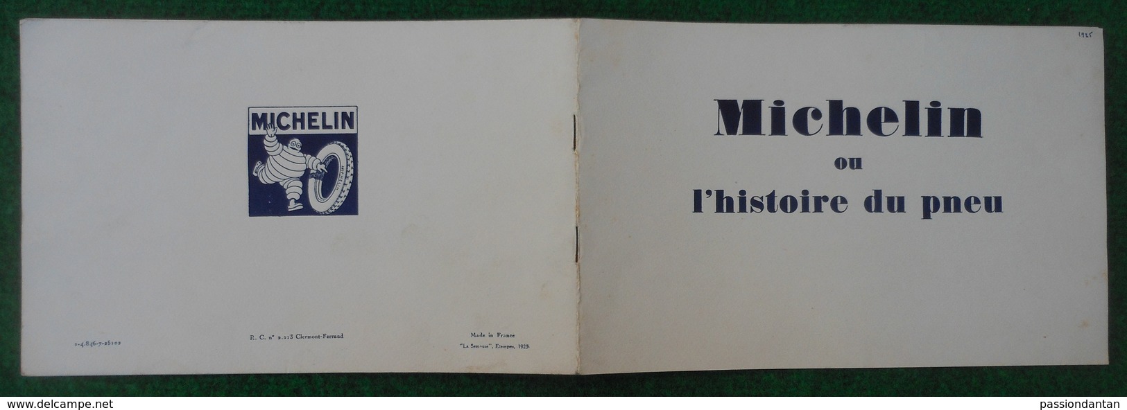 Document Michelin - Année 1925 - Michelin Ou L'histoire Du Pneu - Auto