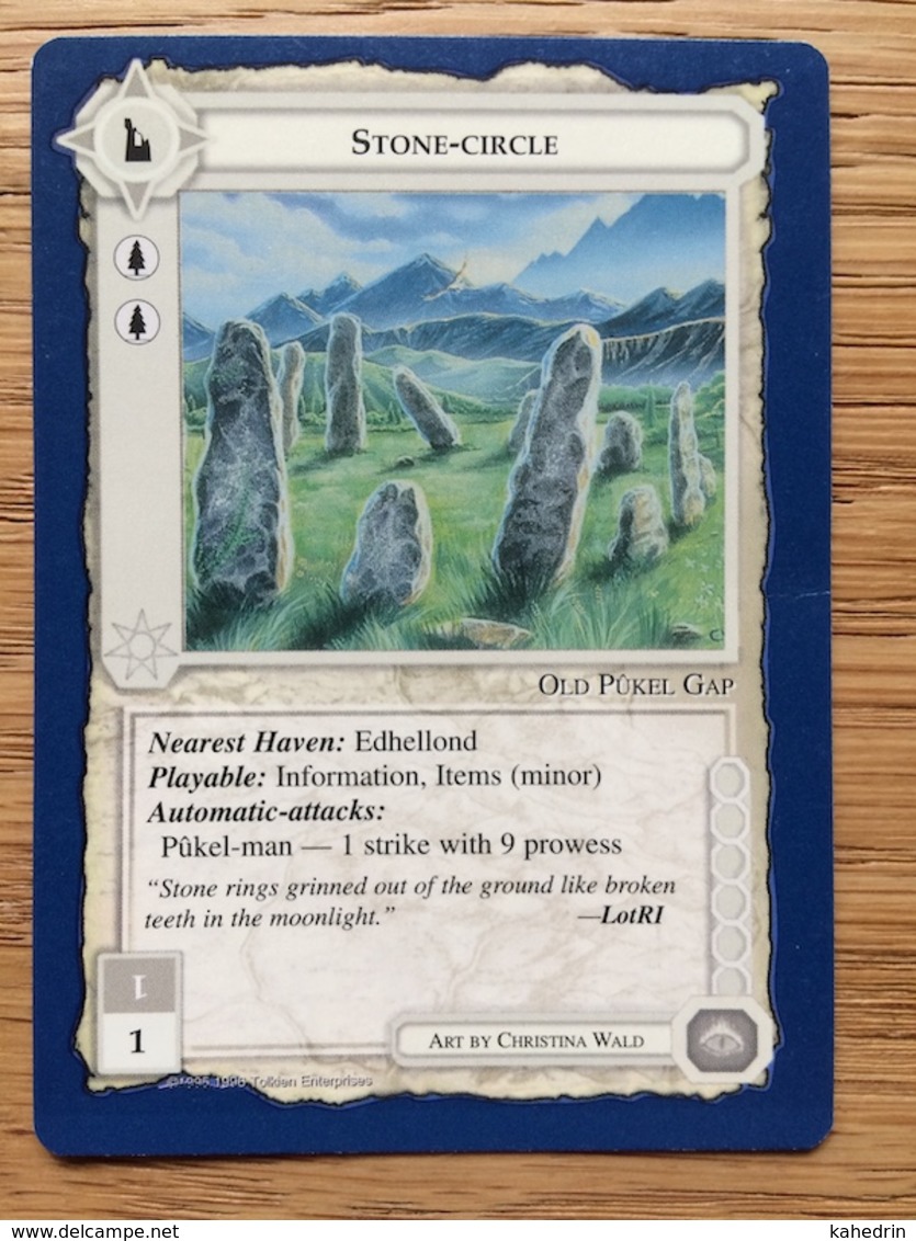 Middle Earth CCG LOTR, The Wizards Blue Border Unlimited: Stone-circle, Mint / Near Mint - Sonstige & Ohne Zuordnung