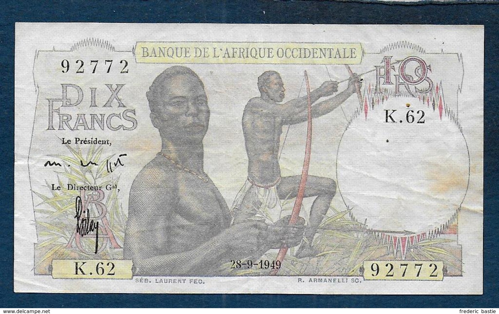 Afrique Occidentale - Billet De 10 Fr  Du 28 - 9 - 1949 - Other - Africa