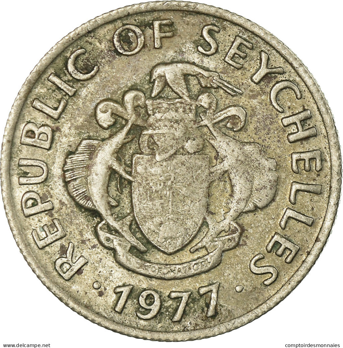 Monnaie, Seychelles, 25 Cents, 1977, British Royal Mint, TTB, Copper-nickel - Seychelles