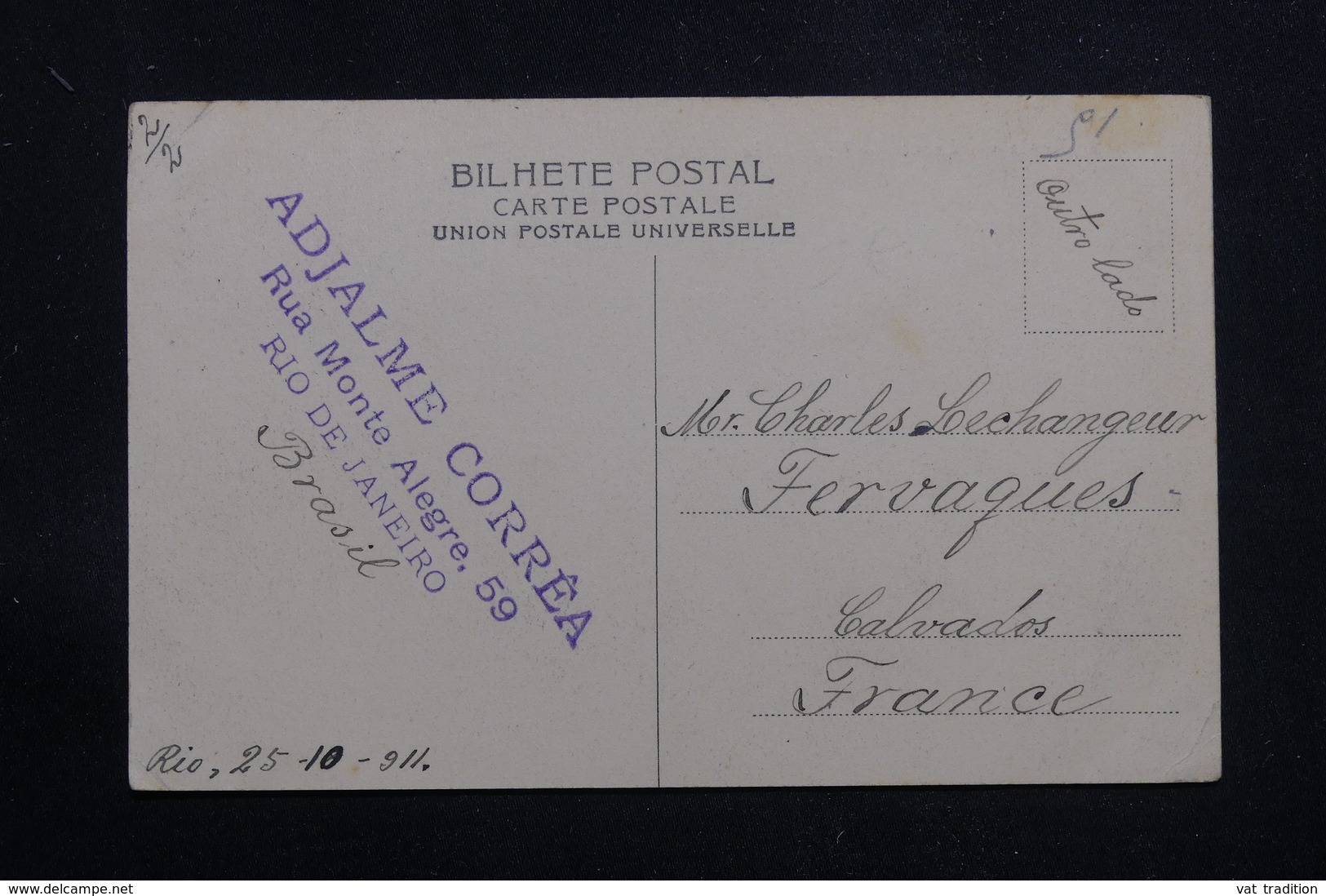 BRÉSIL - Affranchissement Plaisant De Rio De Janeiro Sur Carte Postale Pour La France En 1911 - L 60880 - Lettres & Documents