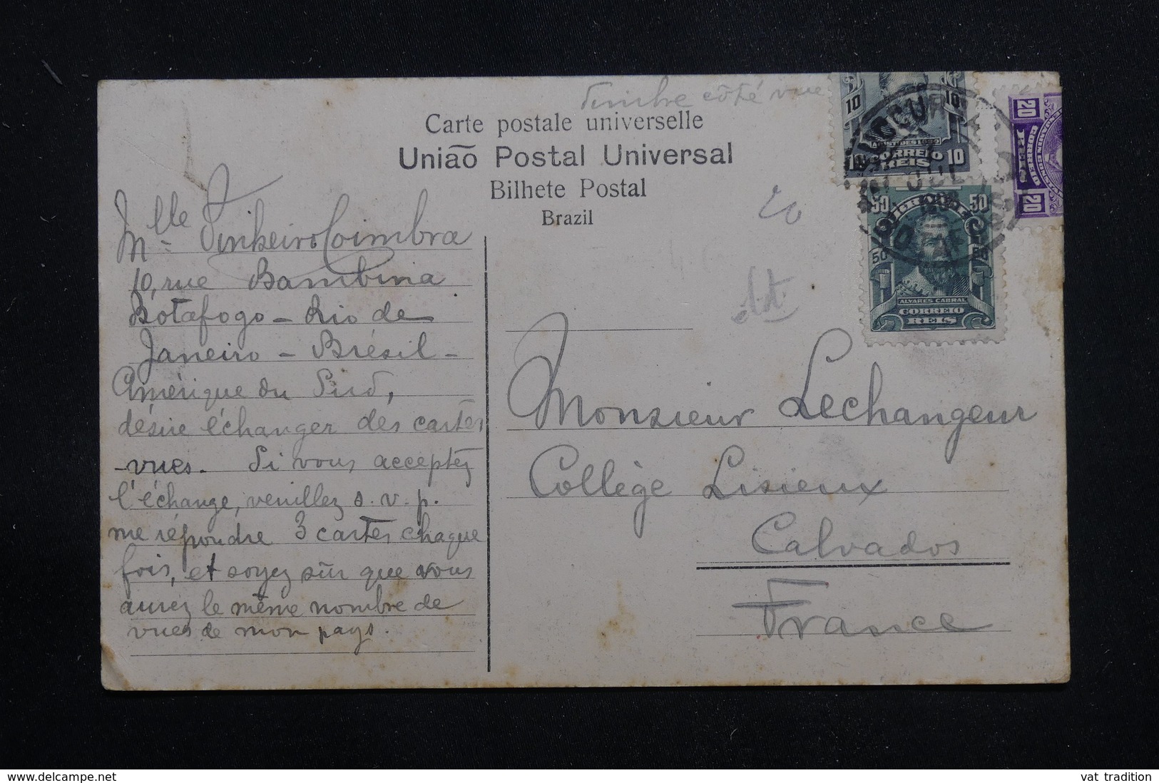 BRÉSIL - Affranchissement Plaisant De Rio De Janeiro Sur Carte Postale Pour La France En 1908  - L 60892 - Covers & Documents