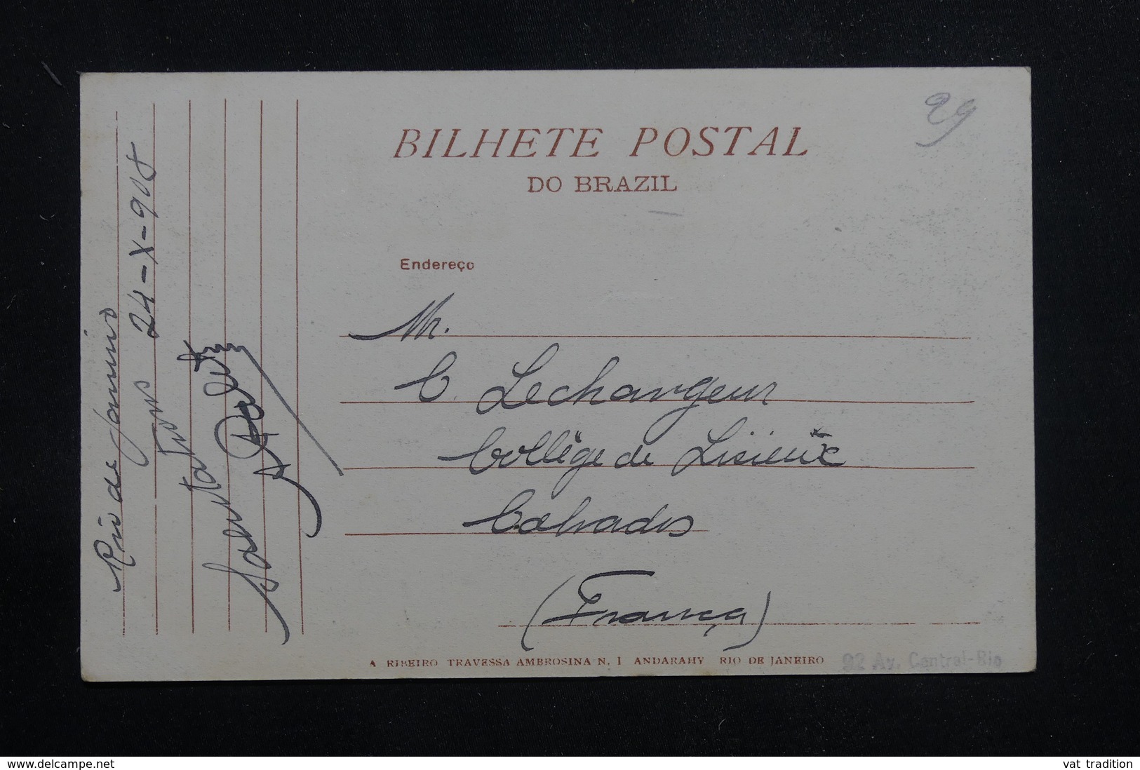 BRÉSIL - Affranchissement Plaisant De Rio De Janeiro Sur Carte Postale Pour La France En 1908  - L 60893 - Lettres & Documents