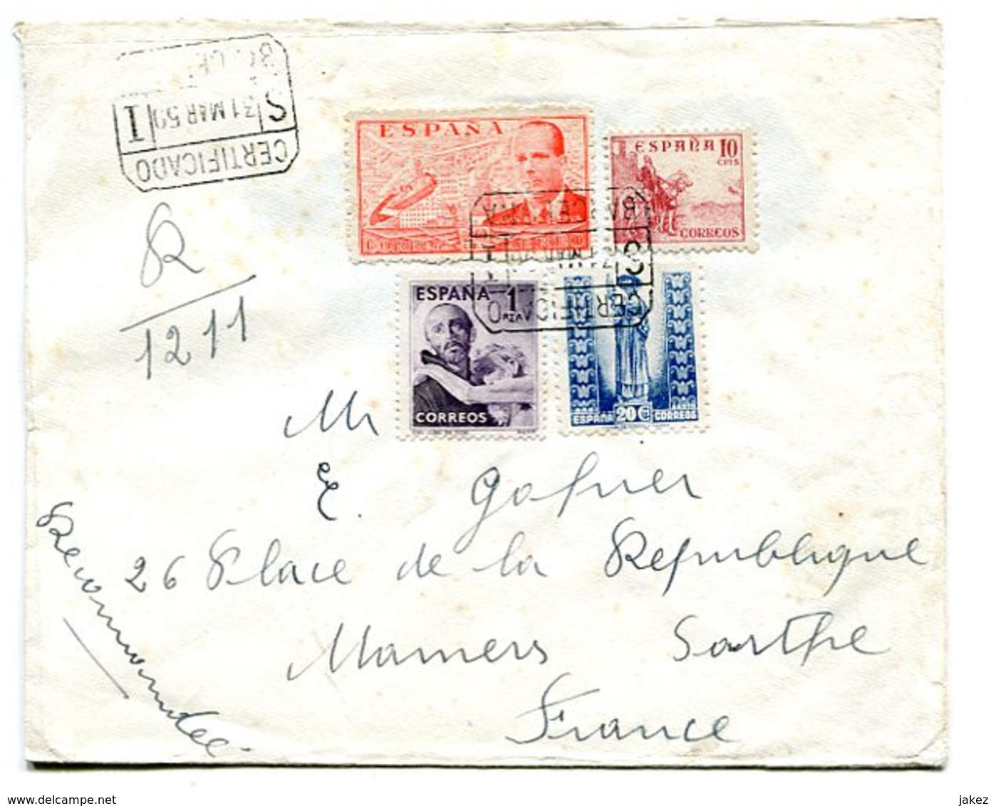 Lettre Recommandée De BARCELONA (Barcelone) 1960. Vente Immédiate à Prix Fixe - Storia Postale