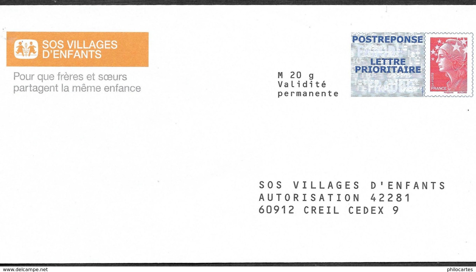 PAP  -  SOS Villages D'enfants  - Beaujard  -10P244 - PAP: Antwort/Beaujard