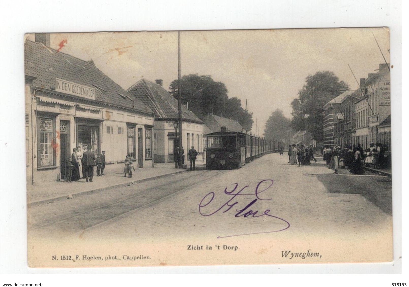 Wijnegem  Wyneghem  Zicht In 't Dorp  1905(stoomtrein)  N.1512  F Hoelen , Phot Cappellen - Wijnegem