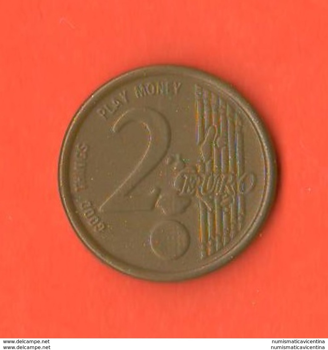 2 Gettoni Tokens Pièce De Monnaie FAKE EURO Coins Tokens Plastic Plastica Plastique - Monétaires/De Nécessité