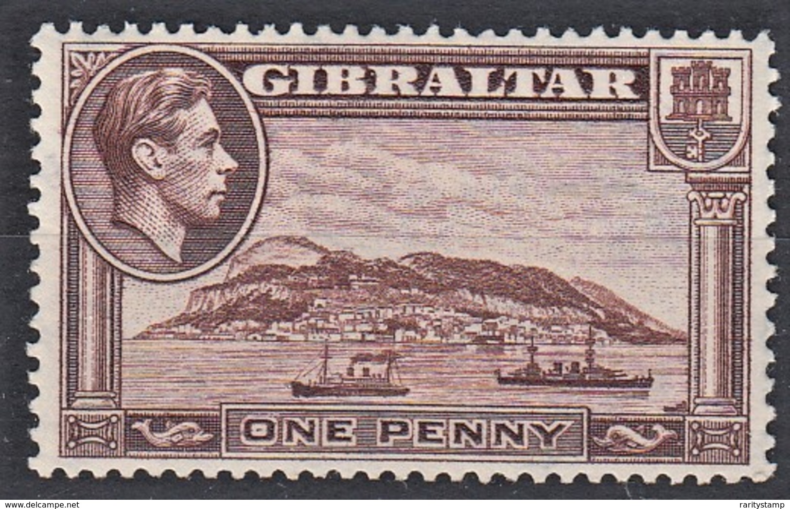 GIBILTERRA 1938-51 GEORGE VI  1 1d  DEEP BROWN  MLH  D.13  SG 122c - Gibraltar