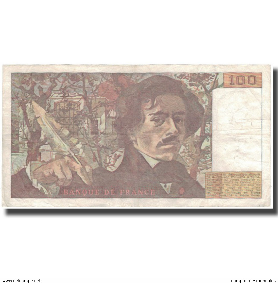 France, 100 Francs, Delacroix, 1979, TB, Fayette:69.2c, KM:154a - 100 F 1978-1995 ''Delacroix''