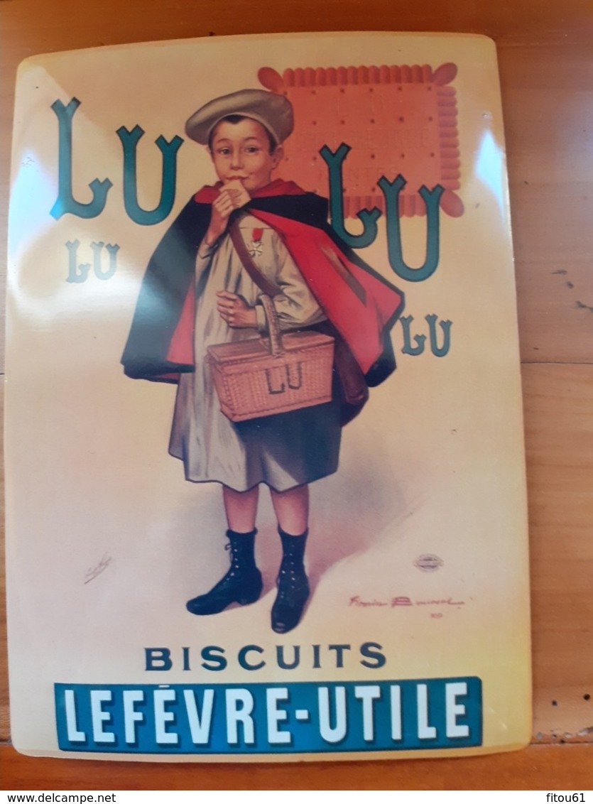 PLAQUE PUBLICITAIRE   BISCUITS LU        CARTEXPO  PARIS - Plaques En Tôle (après 1960)