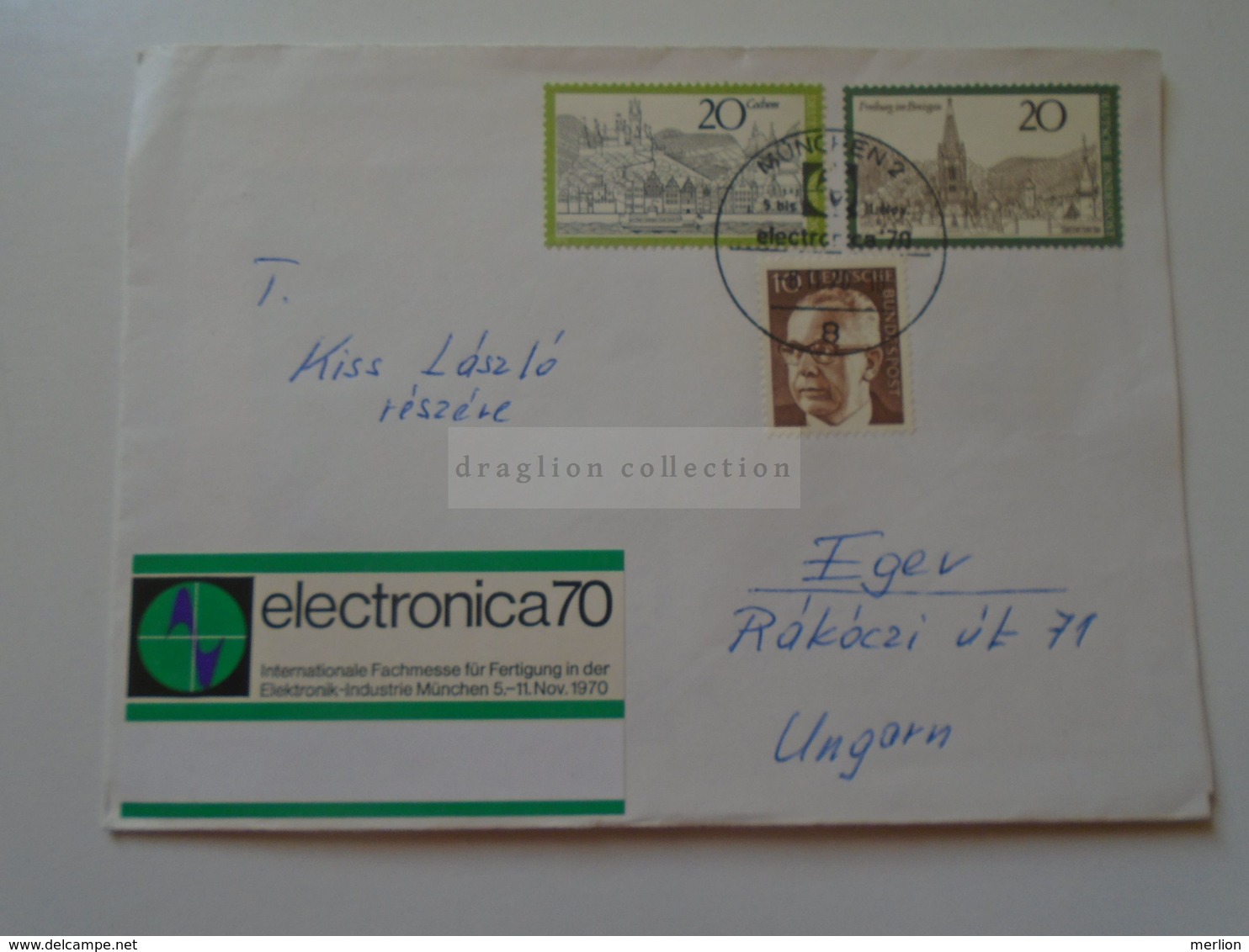 ZA281.4  ELECTRONICA 70  MÜNCHEN  Exhibition Fair  Fachmesse - 1970  Cover And Postcard - Other & Unclassified