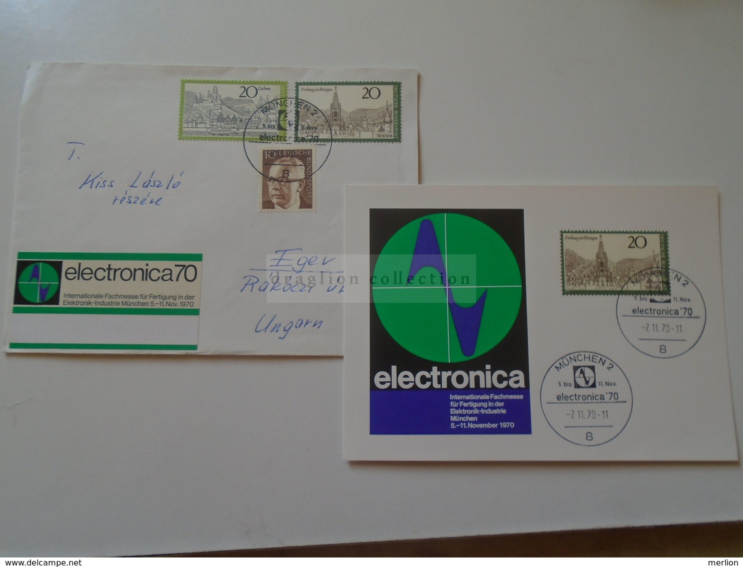 ZA281.4  ELECTRONICA 70  MÜNCHEN  Exhibition Fair  Fachmesse - 1970  Cover And Postcard - Other & Unclassified