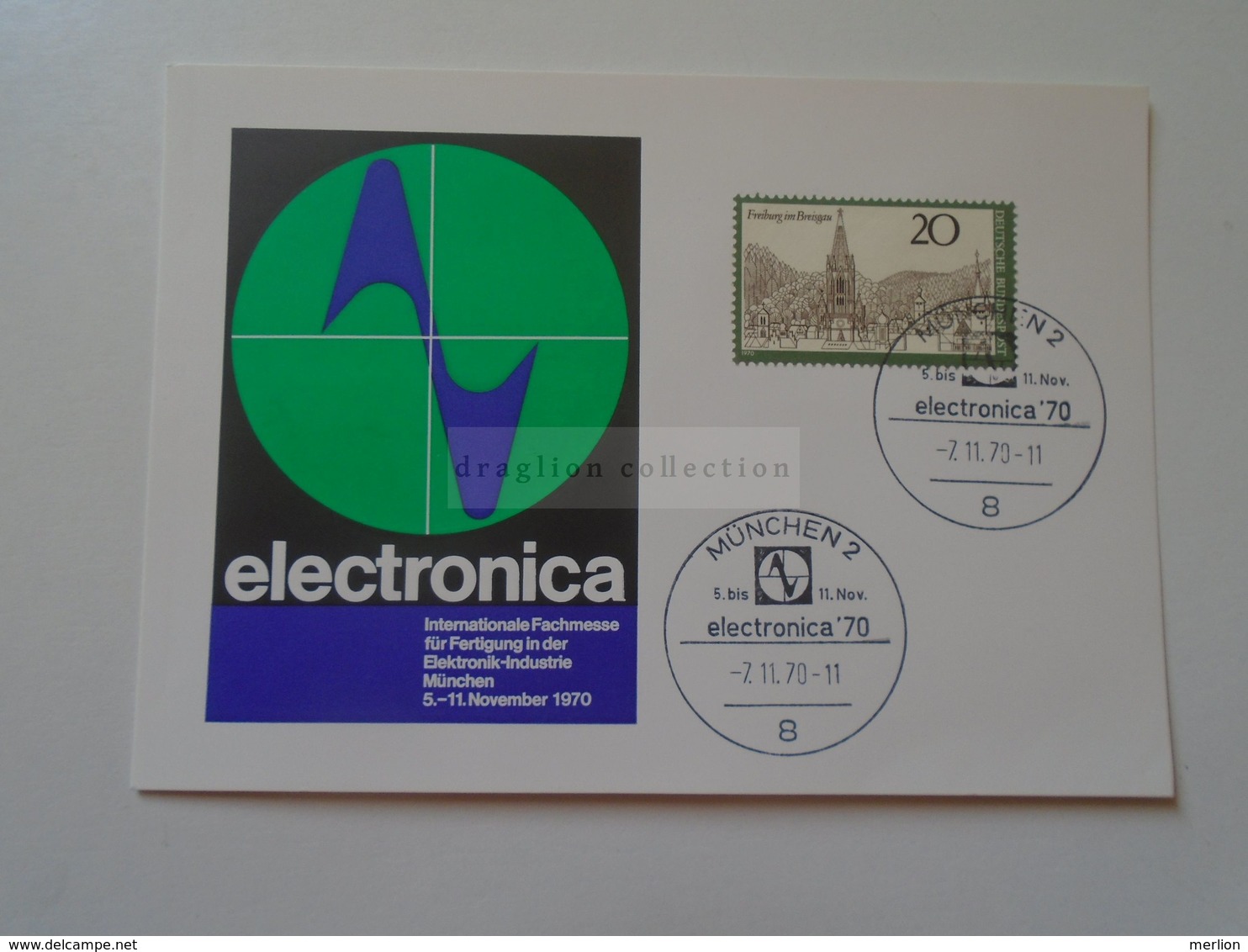 ZA281.4  ELECTRONICA 70  MÜNCHEN  Exhibition Fair  Fachmesse - 1970  Cover And Postcard - Other & Unclassified