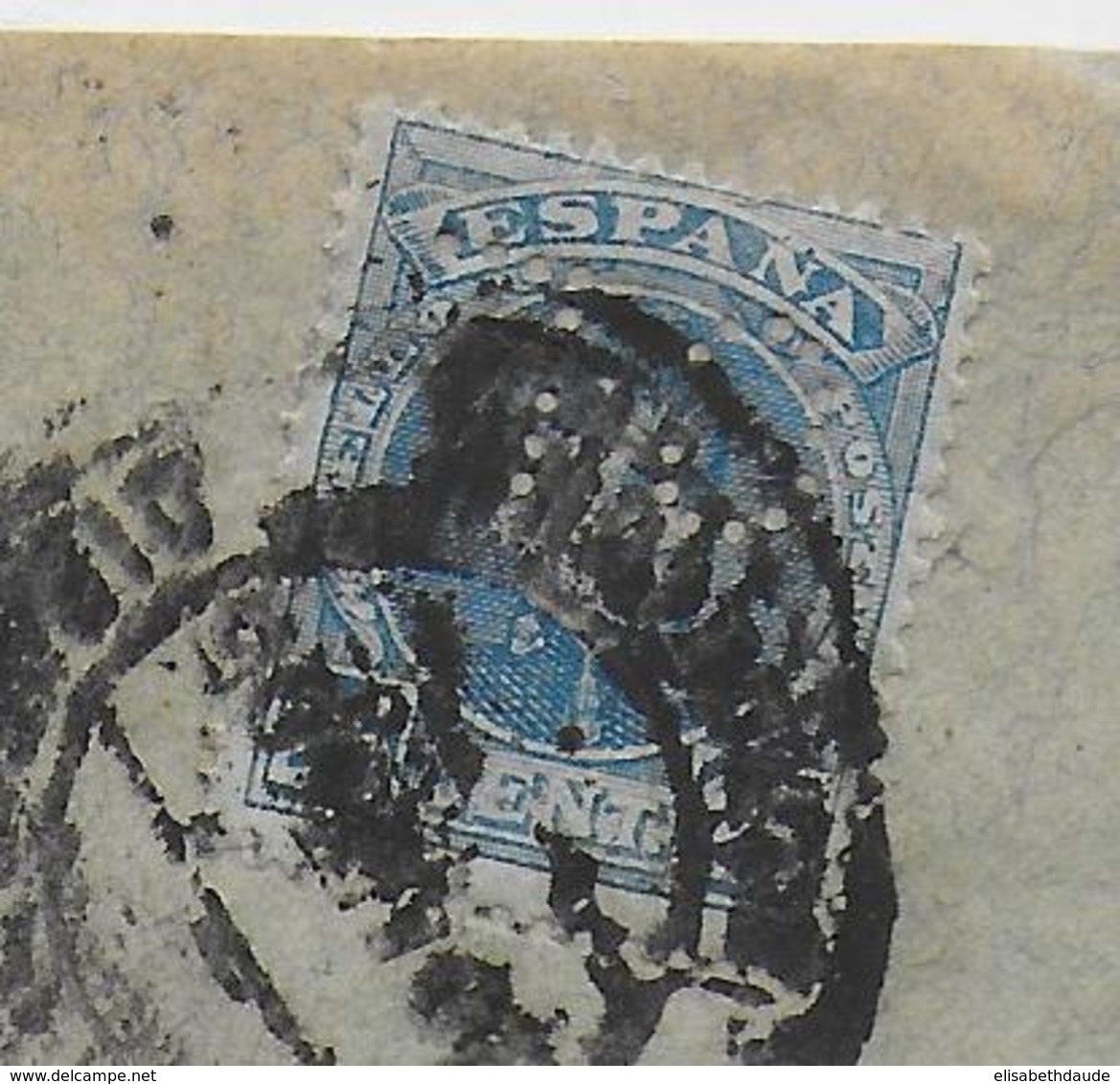 ESPAGNE - 1905 - PERFORE / PERFIN ! Du CREDIT LYONNAIS Sur ENVELOPPE De BARCELONA => LYON - Storia Postale