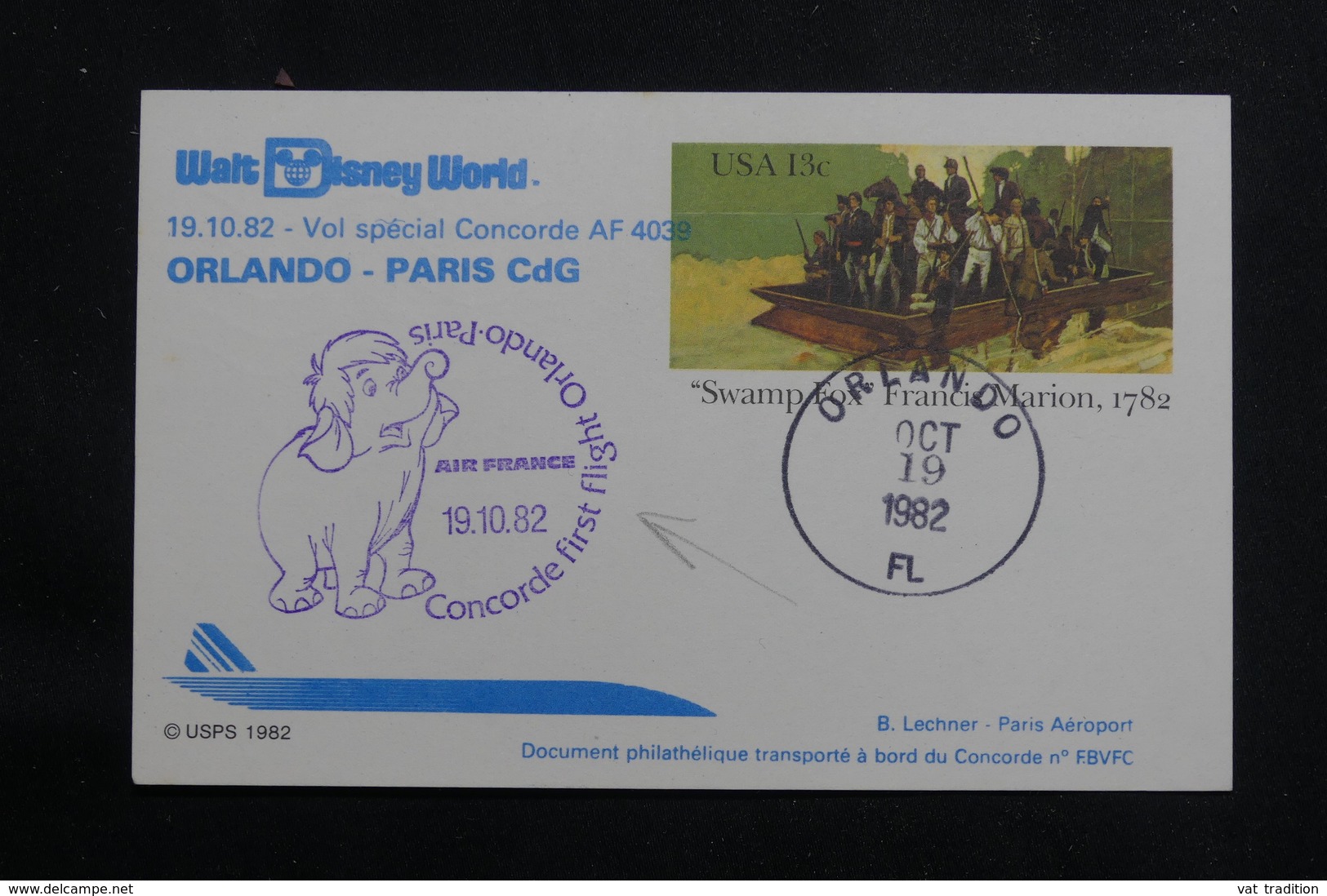 ETATS UNIS - Entier Postal Par 1er Vol Du Concorde Orlando / Paris En 1982 - L 60993 - 1981-00