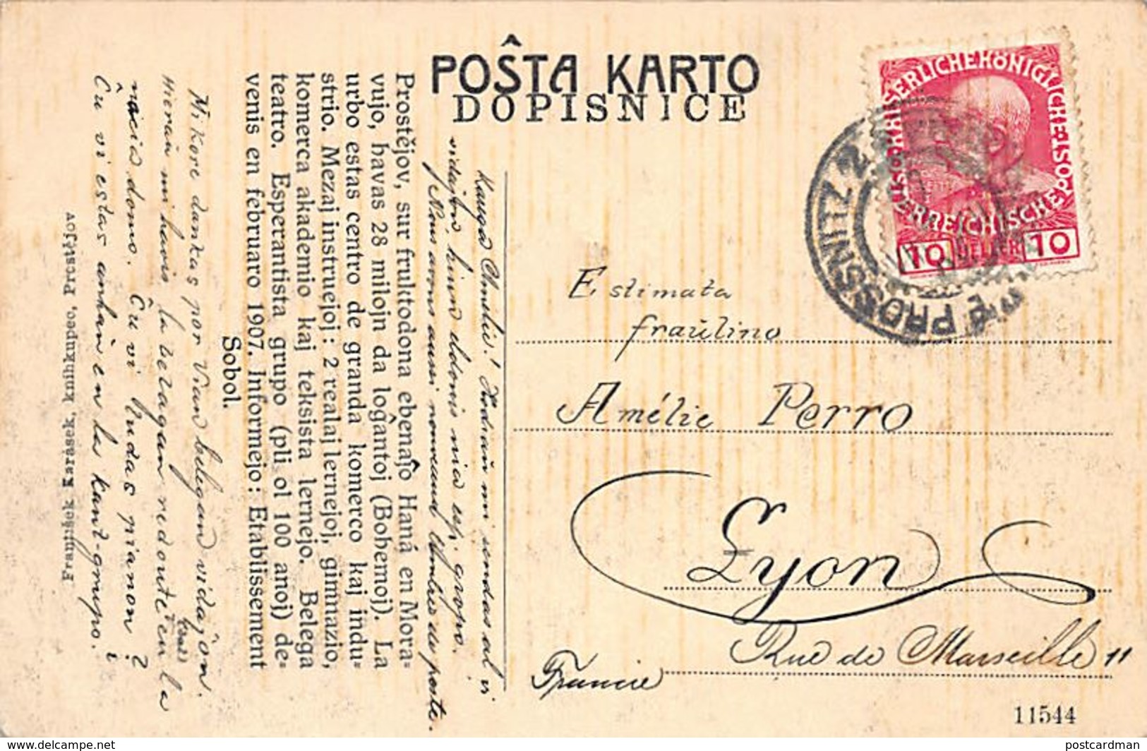 Czech Rep. - PROSTEJOV - Esperanto Postcard - Tschechische Republik