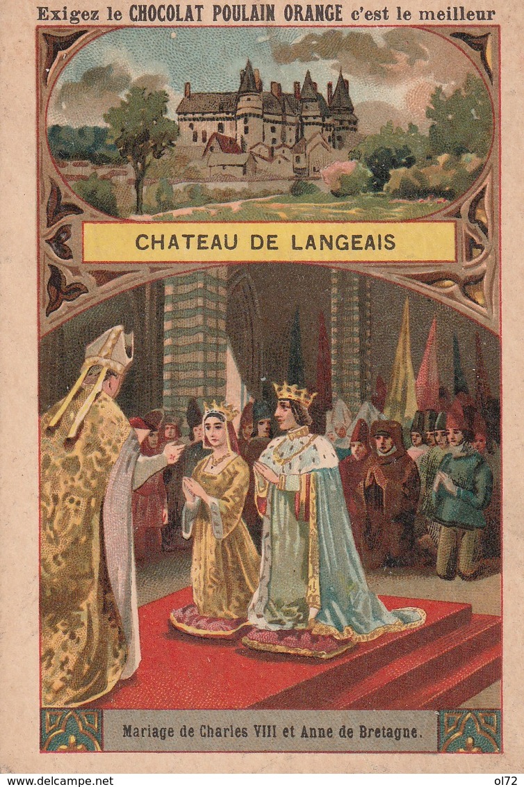 CHROMO Chocolat Poulain Orange - Chateau De Langeais - Mariage De Charles VIII Et Anne De Bretagne - Poulain