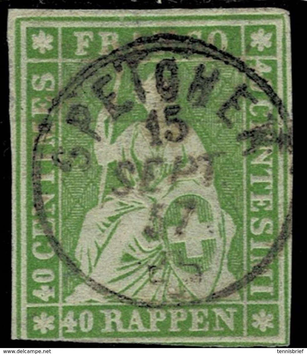 1857, 40 Rp. Idealer Fingerhut-Stp., " SPEICHER " A3826 - Gebraucht