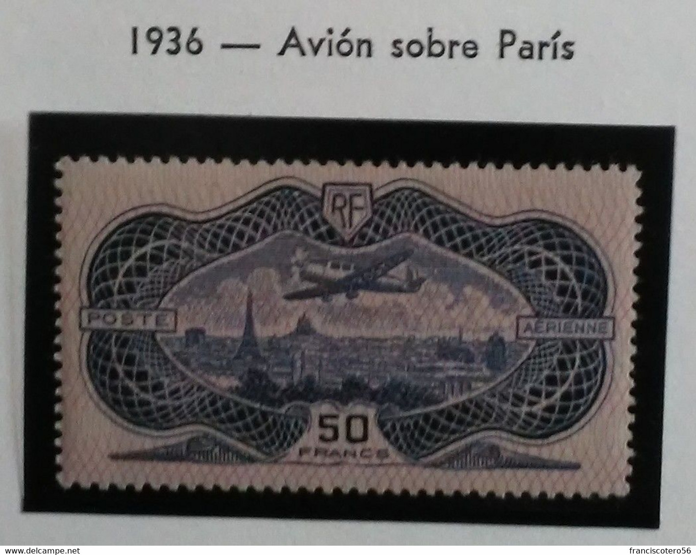 Francia: Año. 1936 - Aéreo. *Nº- 15b. - Super Lujo. Cómo Nuevo Charnela Apenas Visible. (Burelage Rosa). - 1927-1959 Neufs