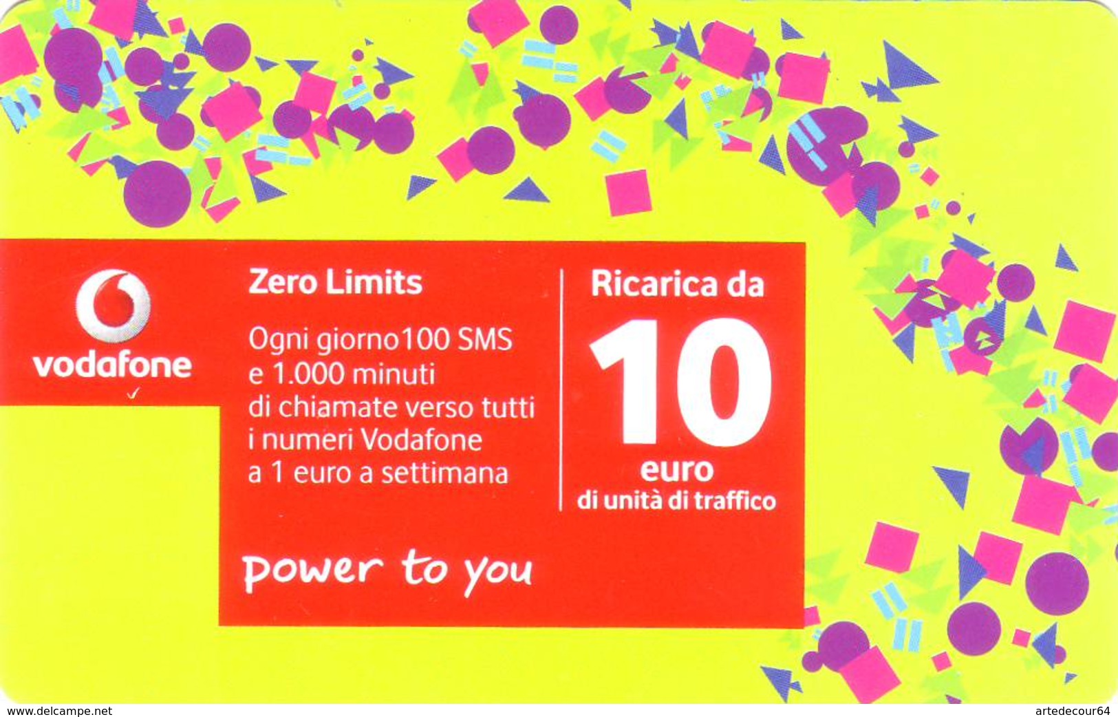 Ricarica Telefonica Vodafone Euro 10 - [2] Tarjetas Móviles, Prepagadas & Recargos