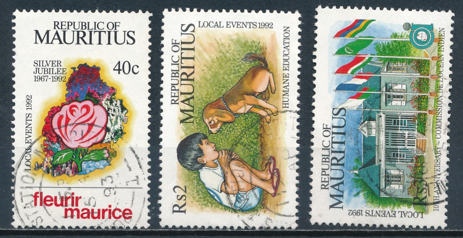 °°° MAURITIUS - Y&T N°781/83/84 - 1992 °°° - Mauritius (1968-...)