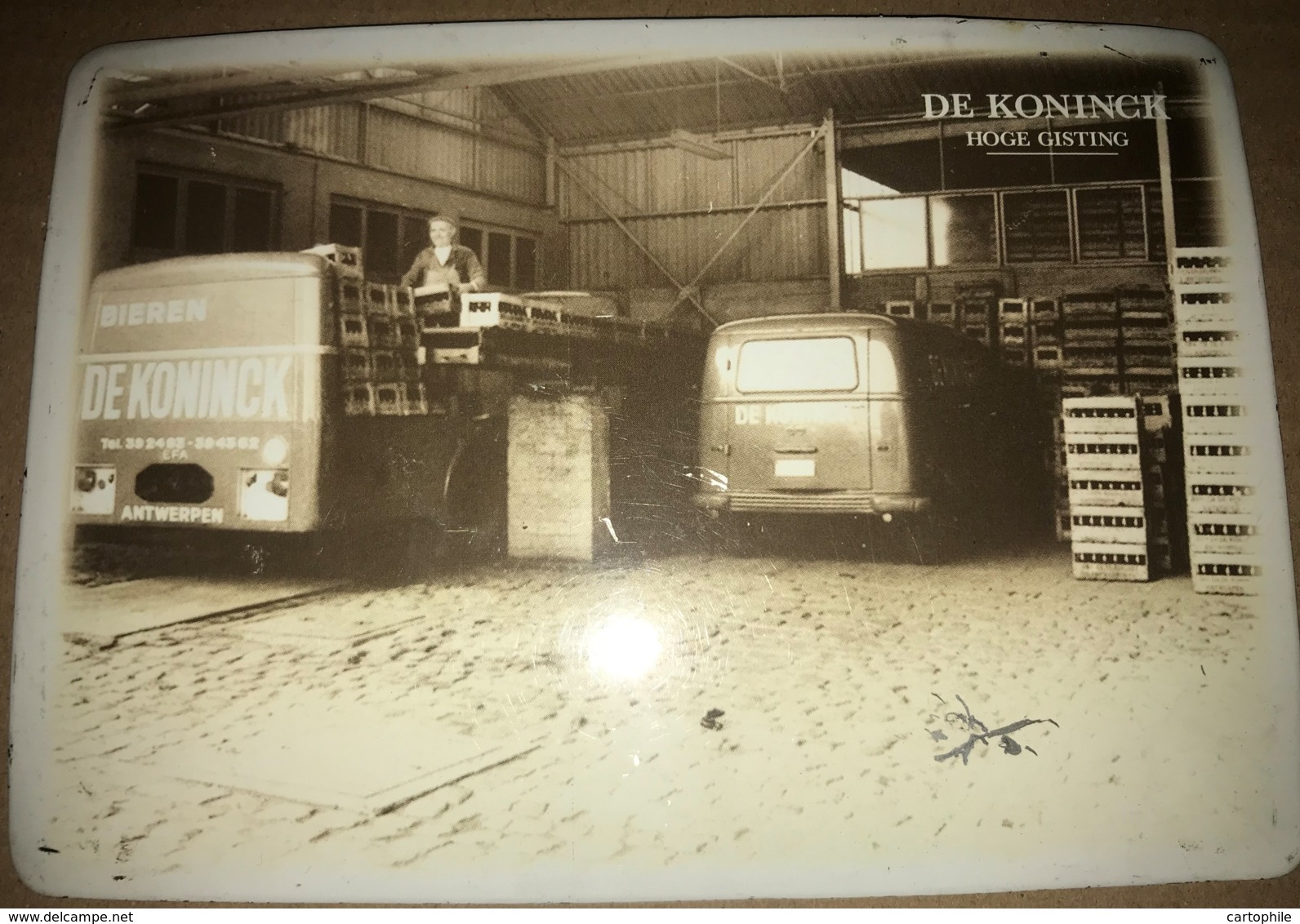 Petite Plaque émaillée Publicitaire De La Bière De Koninck Vers 1950 - Véhicules De Transport - Bieren - Altri & Non Classificati