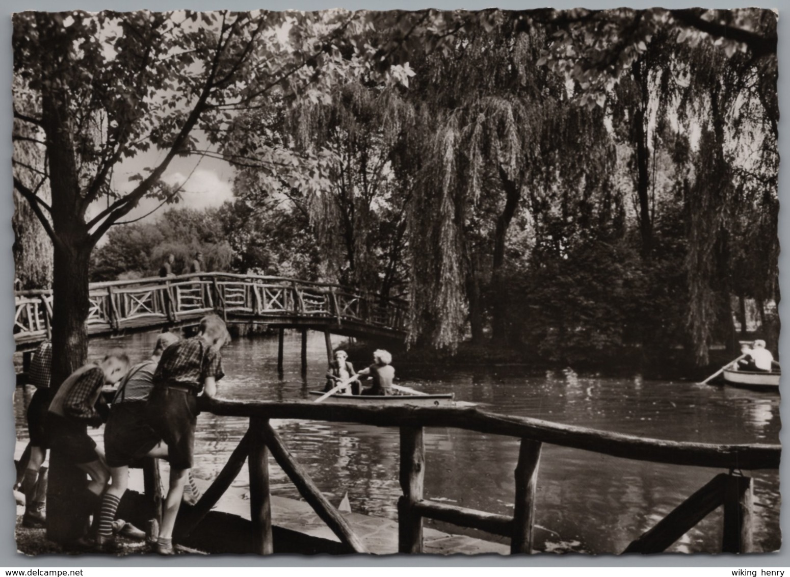 Marl Hüls - S/w Loemühle 3   Gondelteich Mit Brücke Zur Insel - Marl