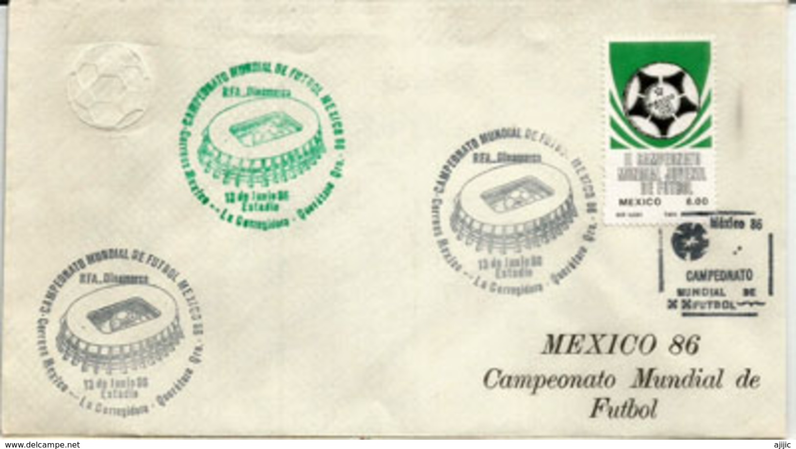 MEXICO 86.World Cup Football.Match Denmark Vs West Germany 2-0. 13 June 1986 . La Corregidora Stadium, Querétaro. - Variétés Et Curiosités