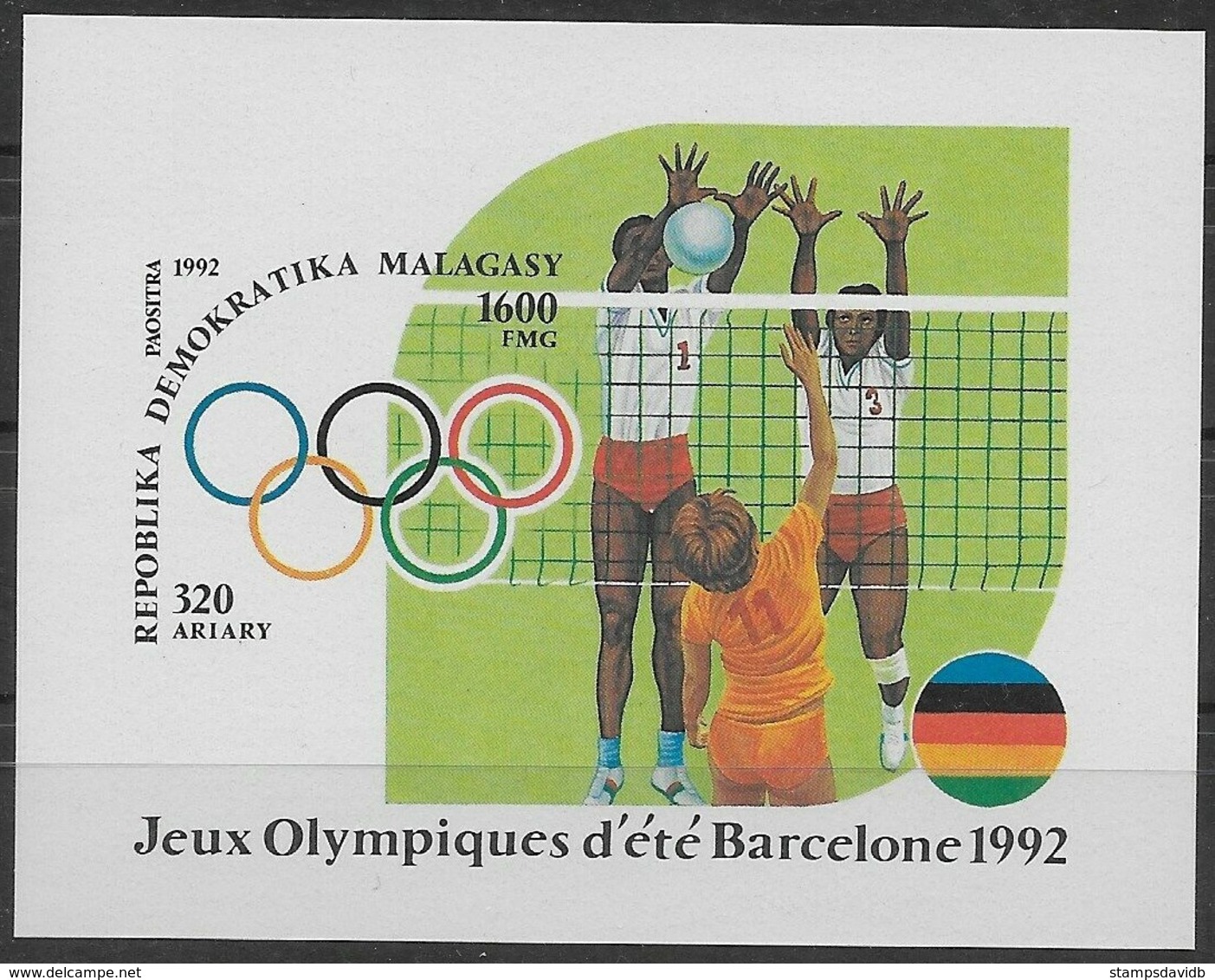 1992	Malagasy Republic	B191b	1992 Olympic Games In Barcelona - Summer 1992: Barcelona