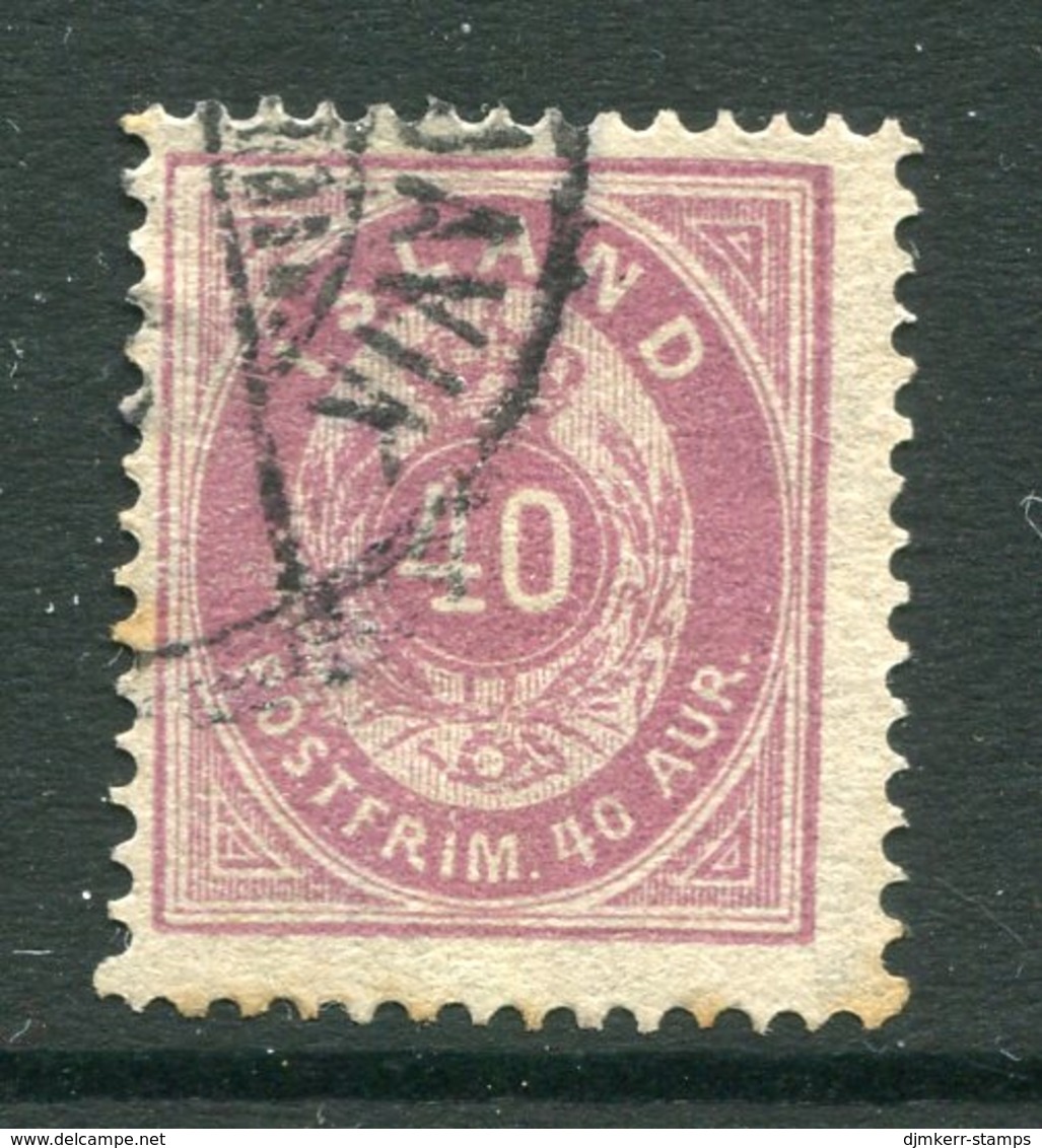 ICELAND 1882 Arms Definitive 40 Aur.  Used.  Michel 15 A - Used Stamps