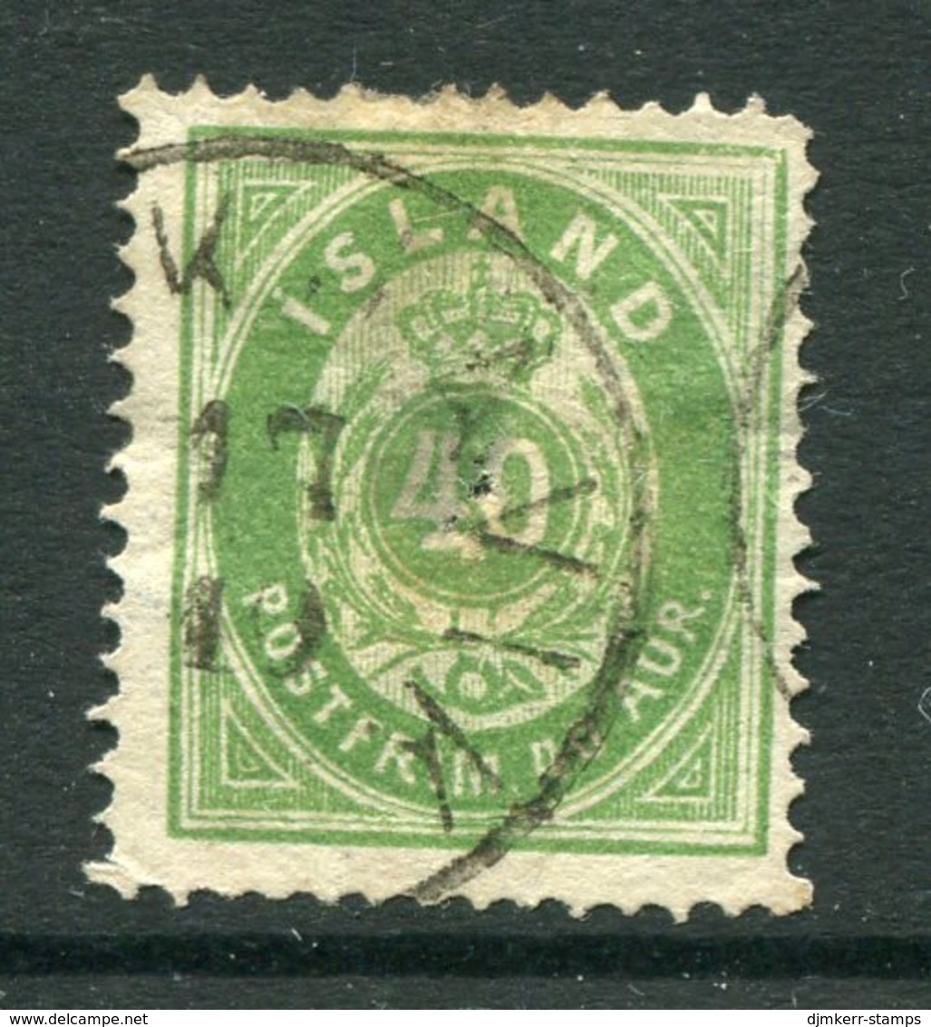 ICELAND 1876 Arms Definitive 40 Aur.  Used.  Michel 11 - Used Stamps