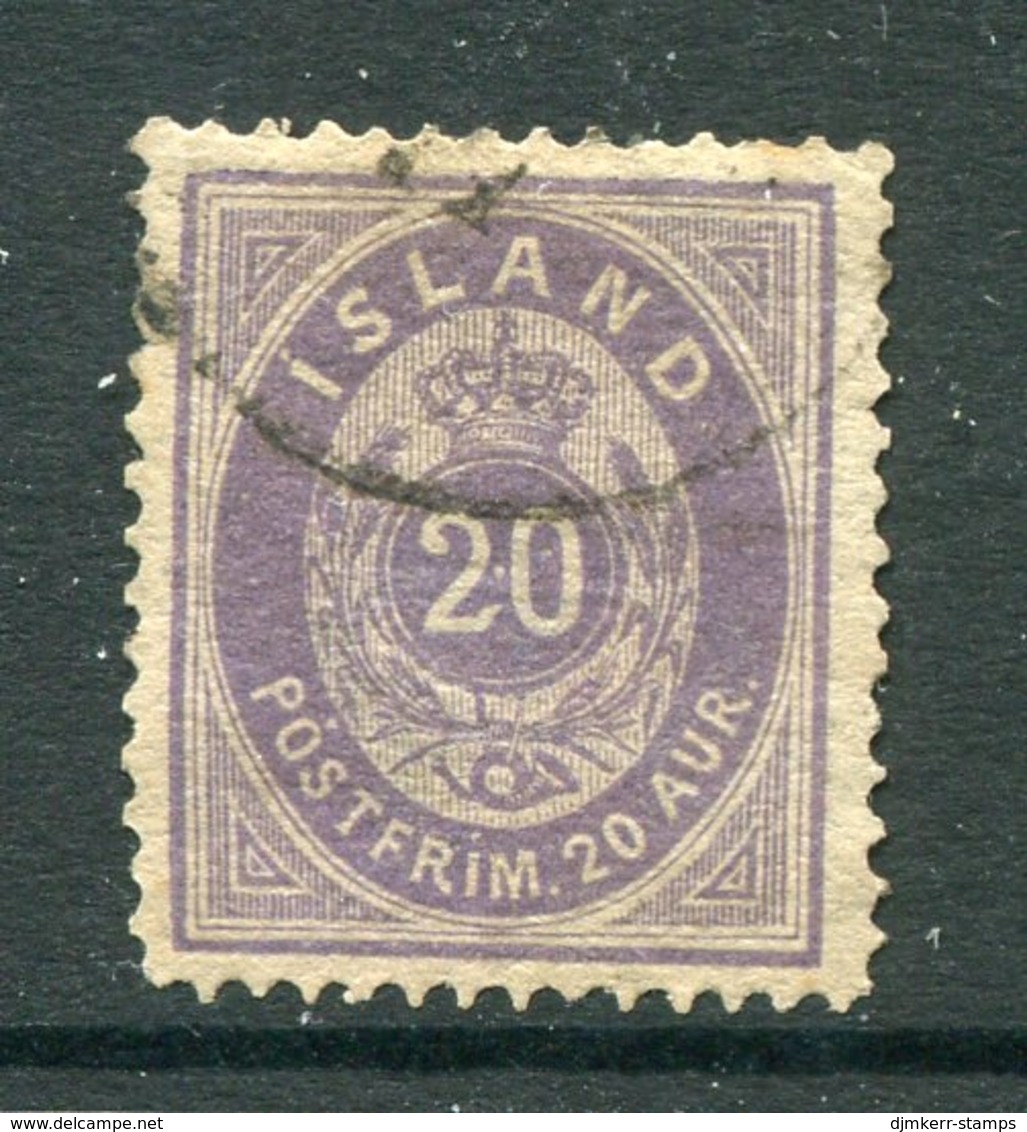 ICELAND 1876 Arms Definitive 20 Aur.  Used.  Michel 10 Aa - Usados