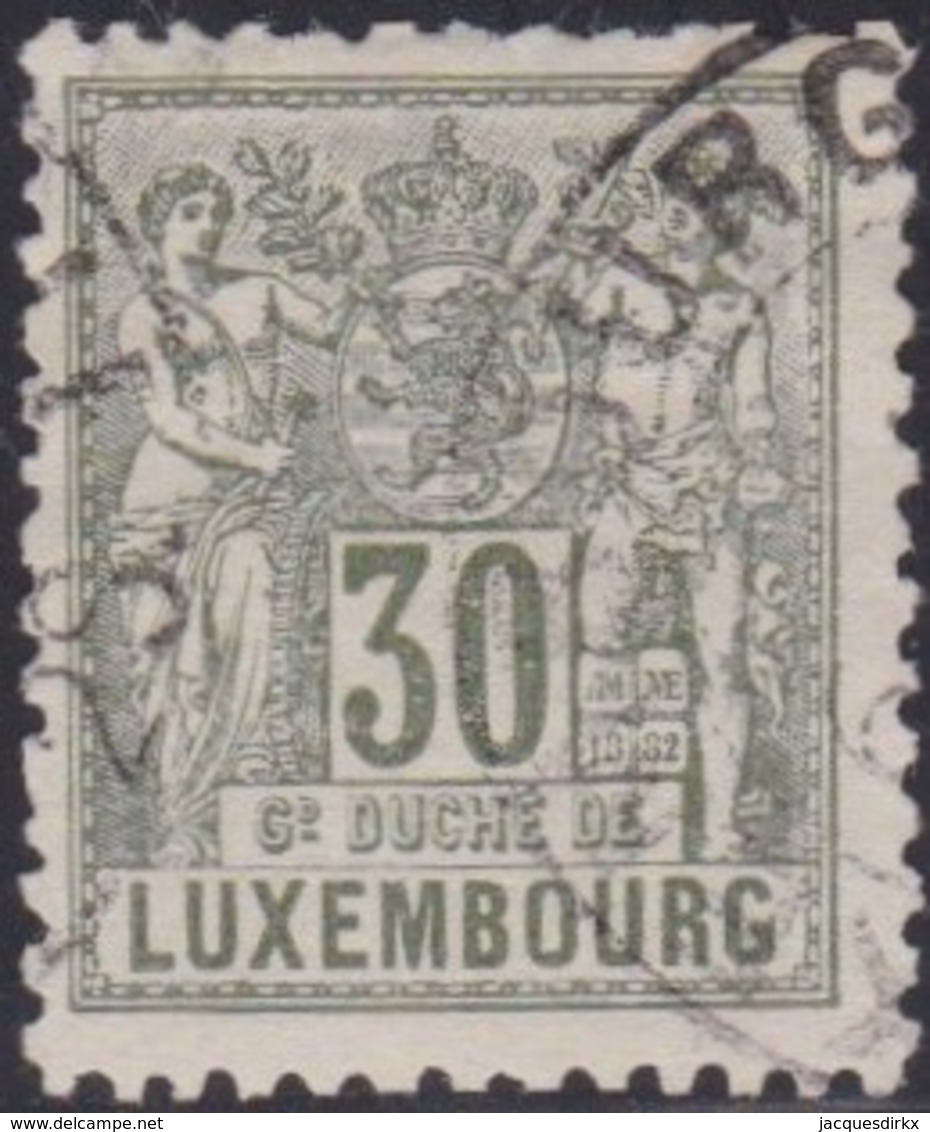 Luxembourg  .     Yvert    .   55     .      O    .      Oblitéré     .   /   .   Gebraucht - 1882 Allegory