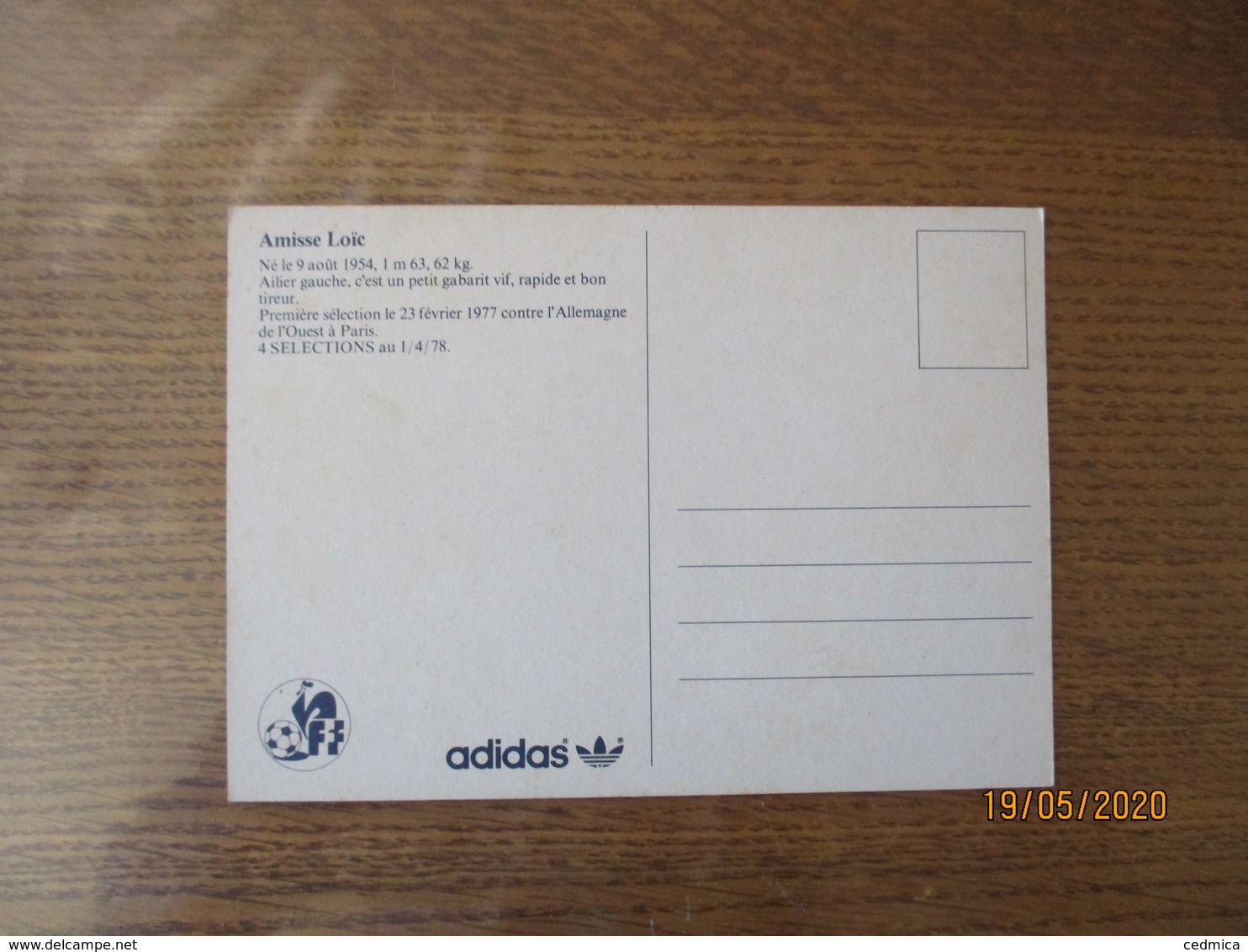 AMISSE LOÏC  CARTE POSTALE ADIDAS - Fussball